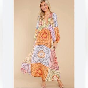 Sundress Revolve Tiya Maxi Patchwork Dress XL / XXL Modal/Viscose. Saint Tropez